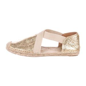 TORY BURCH 'Catalina' Gold Espadrille Flat